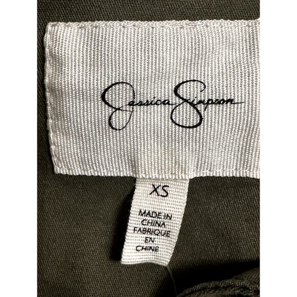 Jessica Simpson Shirt Jacket Button-Down Front Chest Pockets Denim Green XS NWT - Picture 9 of 10